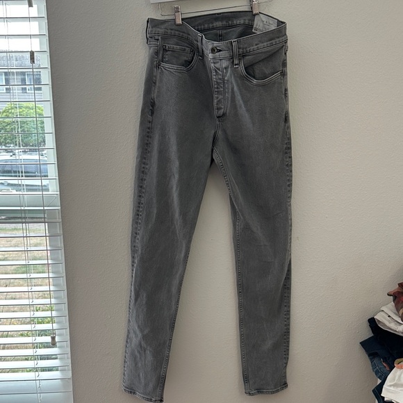 Rag & Bone Men's Washed Gray Slim Jeans - Picture 2 of 7